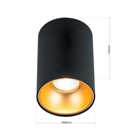 Reflektorska svjetiljka STARLIGHT 1xGU10/50W/230V crna/zlatna