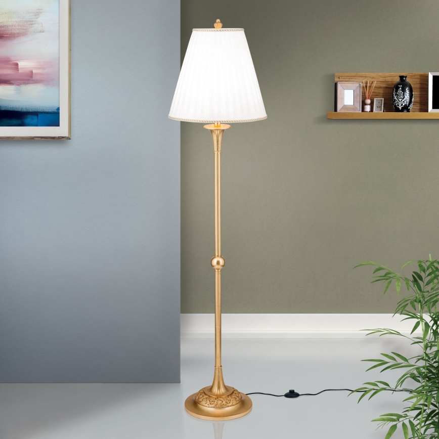 Podna lampa FONSA 1xE27/60W/230V bijela/zlatna