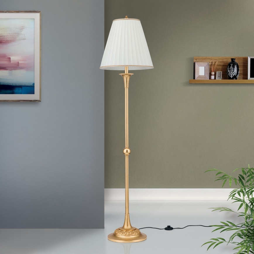 Podna lampa FONSA 1xE27/60W/230V bijela/zlatna