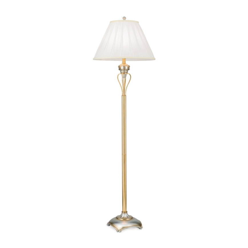 Podna lampa TIZIA 1xE27/60W/230V bijela/zlatna/patina