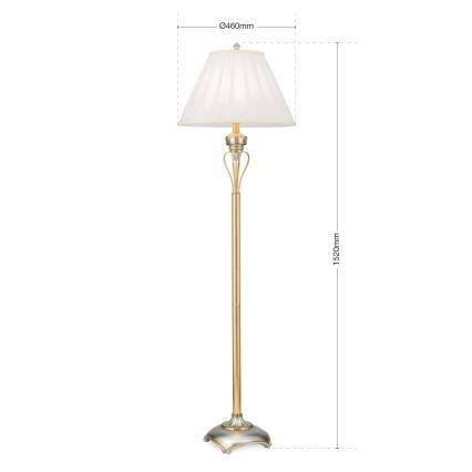 Podna lampa TIZIA 1xE27/60W/230V bijela/zlatna/patina