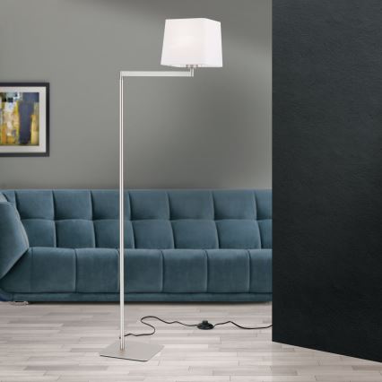 Podna lampa CARLTON 1xE27/40W/230V bijela/mat krom