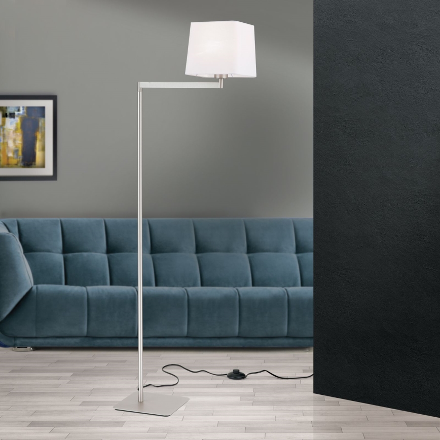 Podna lampa CARLTON 1xE27/40W/230V bijela/mat krom