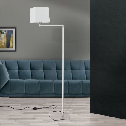 Podna lampa CARLTON 1xE27/40W/230V bijela/mat krom