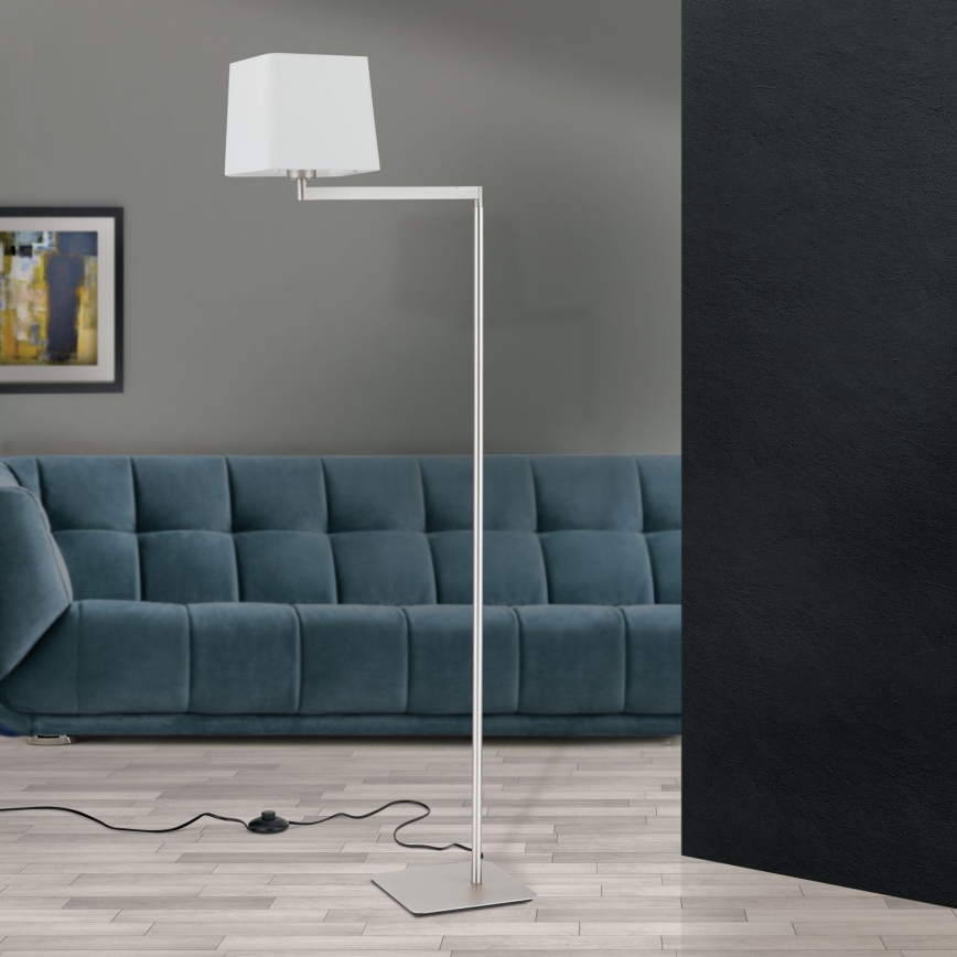 Podna lampa CARLTON 1xE27/40W/230V bijela/mat krom