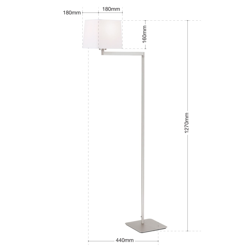 Podna lampa CARLTON 1xE27/40W/230V bijela/mat krom