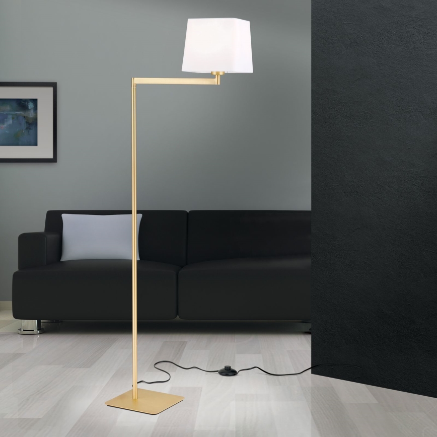 Podna lampa CARLTON 1xE27/40W/230V bijela/zlatna