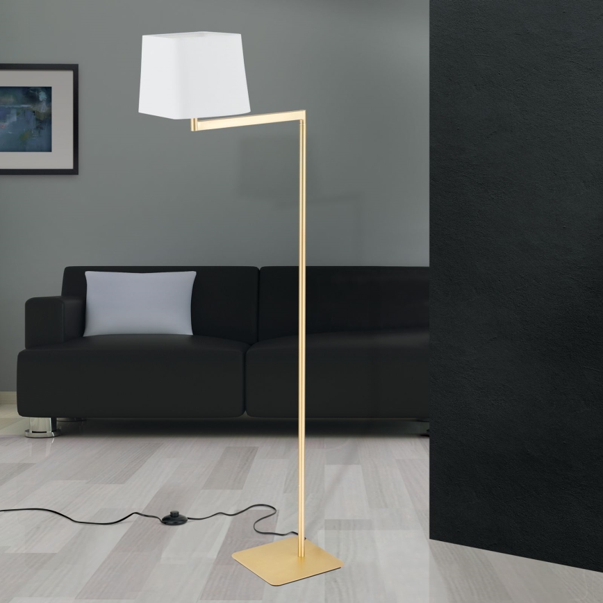Podna lampa CARLTON 1xE27/40W/230V bijela/zlatna