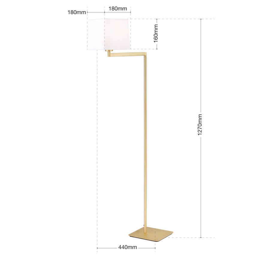 Podna lampa CARLTON 1xE27/40W/230V bijela/zlatna