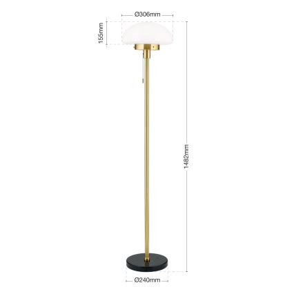 Podna lampa SPARTA 1xE27/40W/230V zlatna/crna