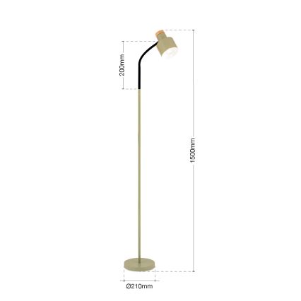 Podna lampa GILI 1xE27/40W/230V zelena