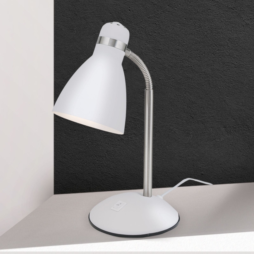 Stolna lampa SCHOOL 1xE27/40W/230V bijela/matni krom