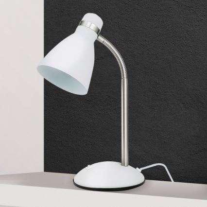 Stolna lampa SCHOOL 1xE27/40W/230V bijela/matni krom