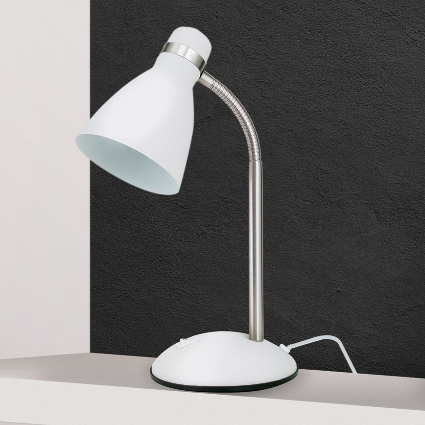 Stolna lampa SCHOOL 1xE27/40W/230V bijela/matni krom