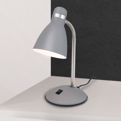Stolna lampa SCHOOL 1xE27/40W/230V siva/matni krom