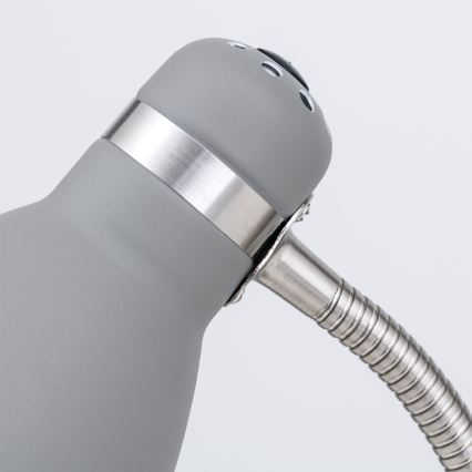 Stolna lampa SCHOOL 1xE27/40W/230V siva/matni krom