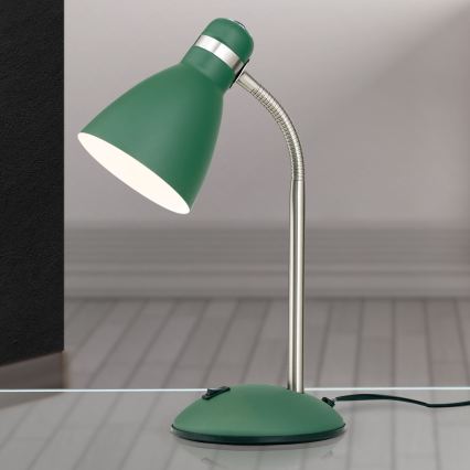 Stolna lampa SCHOOL 1xE27/40W/230V zelena/matni krom