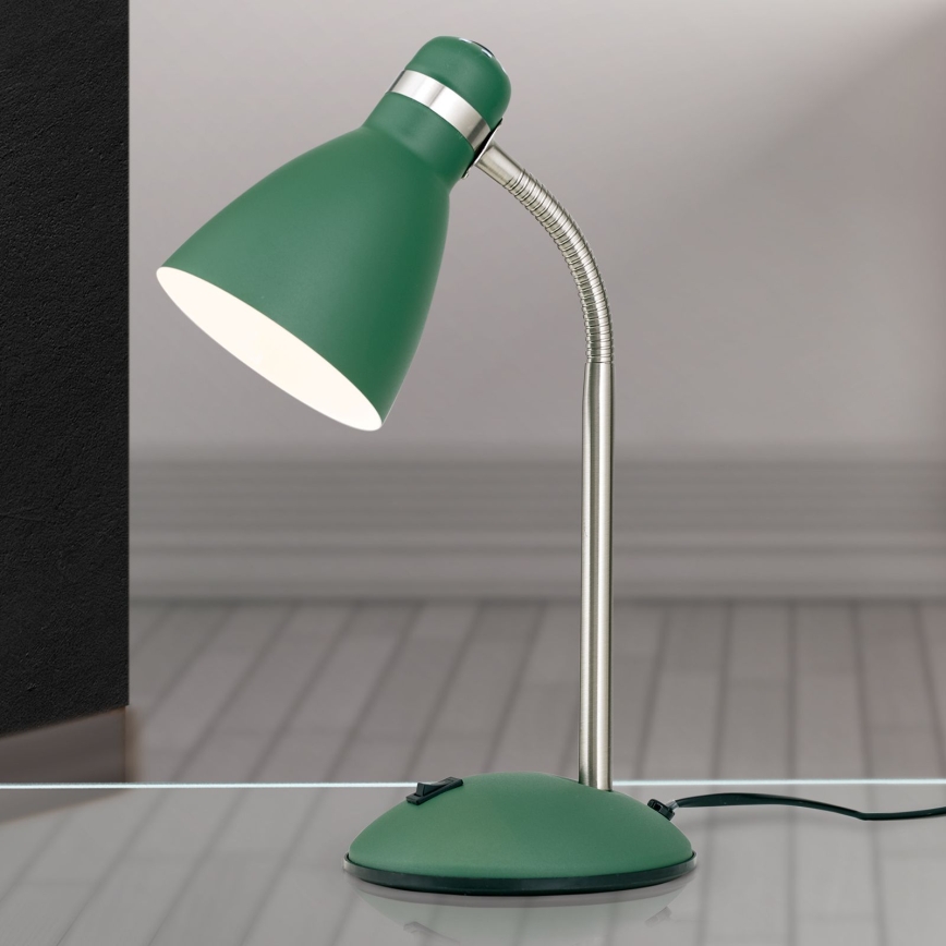 Stolna lampa SCHOOL 1xE27/40W/230V zelena/matni krom