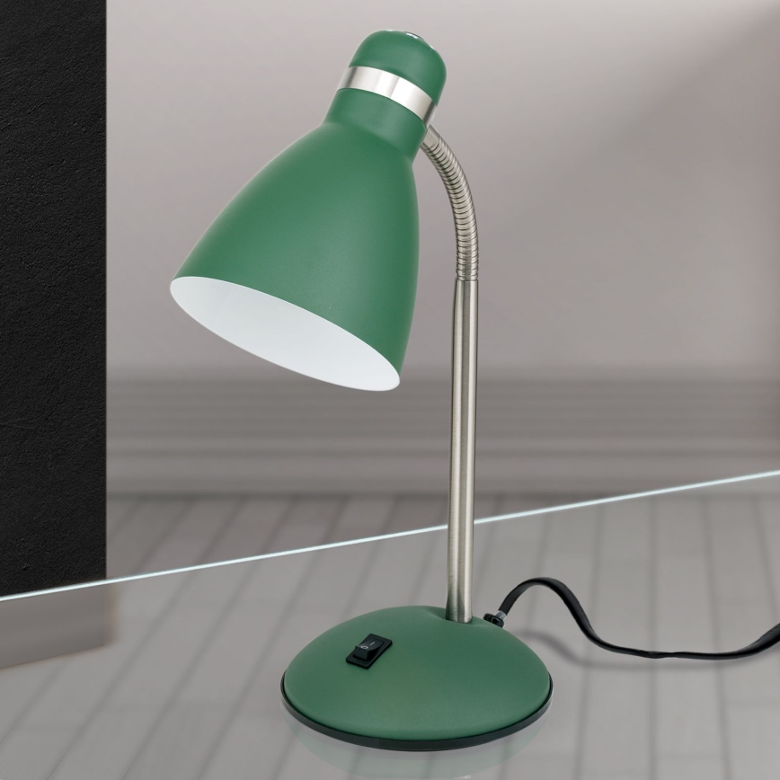 Stolna lampa SCHOOL 1xE27/40W/230V zelena/matni krom