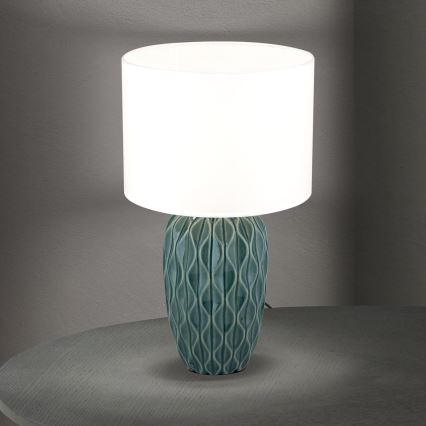 Stolna lampa TORTUGA 1xE27/40W/230V zelena/bijela