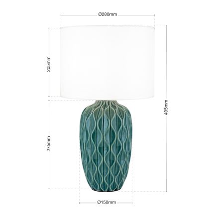 Stolna lampa TORTUGA 1xE27/40W/230V zelena/bijela