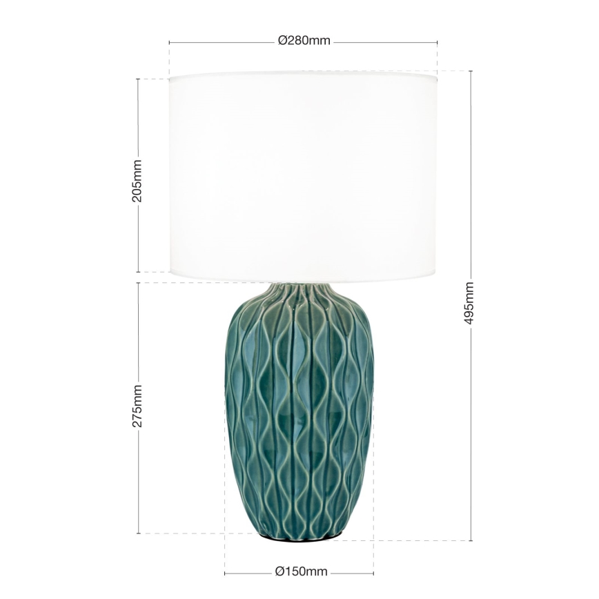 Stolna lampa TORTUGA 1xE27/40W/230V zelena/bijela