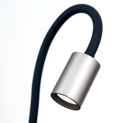 LED Fleksibilna stolna lampa s kopčom KURT LED/5W/230V srebrna