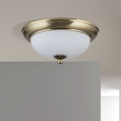 Stropna svjetiljka EMPIRA 2xE14/40W/230V Ø 26,5 cm brončana