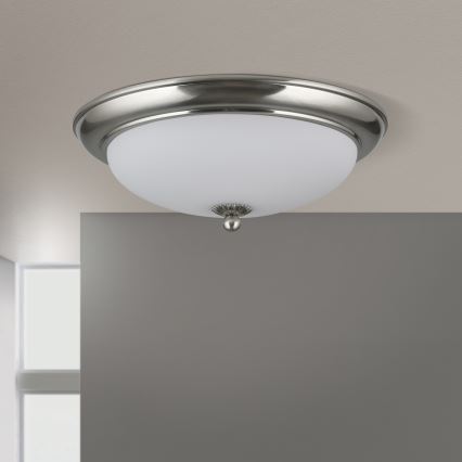 Stropna svjetiljka EMPIRA 2xE27/40W/230V Ø 35,5 cm matni krom