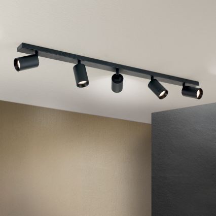 Stropna svjetiljka SEAN 5xGU10/13W/230V crna