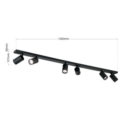 Usmjereno svjetlo SEAN 6xGU10/13W/230V crna