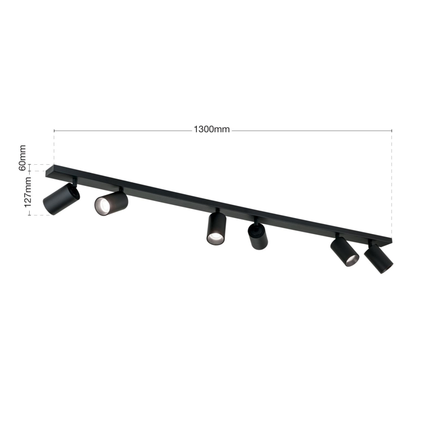 Usmjereno svjetlo SEAN 6xGU10/13W/230V crna