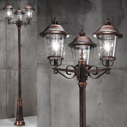 Vanjska lampa KENZO 3xE27/100W/230V IP44 bronca/patina