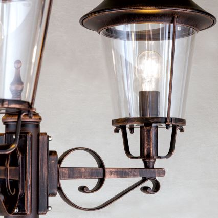 Vanjska lampa KENZO 3xE27/100W/230V IP44 bronca/patina