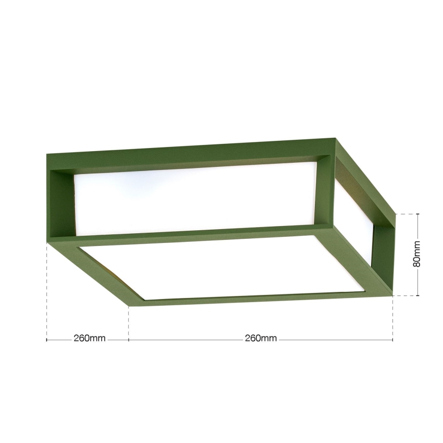 Vanjsko svjetlo HENRY 2xE27/15W/230V 26x26 cm IP44 zeleno