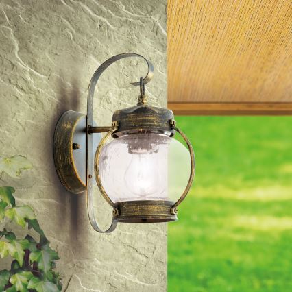 Vanjska zidna svjetiljka TAVERNA 1xE27/60W/230V IP23 brončana/patina