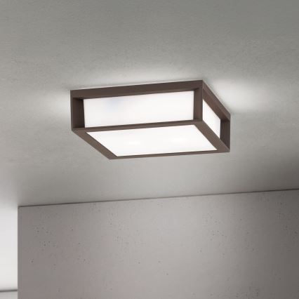 Vanjska svjetiljka HENRY 2xE27/15W/230V 26x26 cm IP44 smeđa