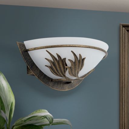 Zidna svjetiljka FLEUR 1xE14/60W/230V bronca