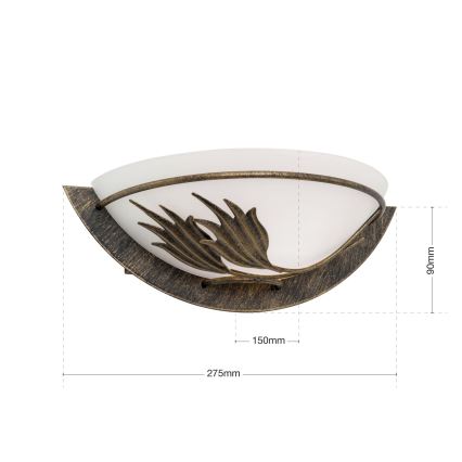 Zidna svjetiljka FLEUR 1xE14/60W/230V bronca