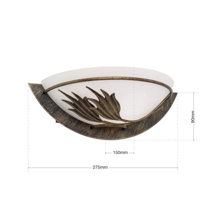 Zidna svjetiljka FLEUR 1xE14/60W/230V bronca