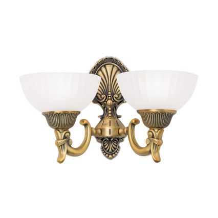 Zidna lampa ROCCA 2xE27/60W/230V bronca/bijela