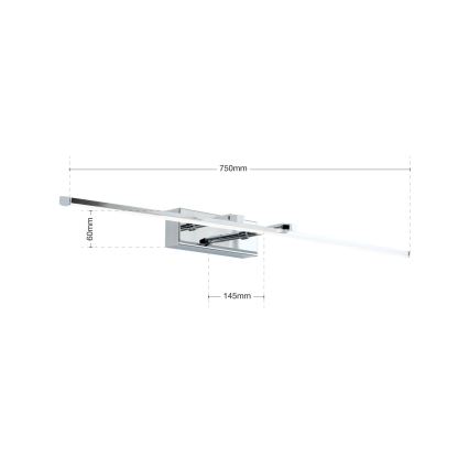 LED Svjetiljka za slike PUBLIO LED/15W/230V 75 cm sjajni krom