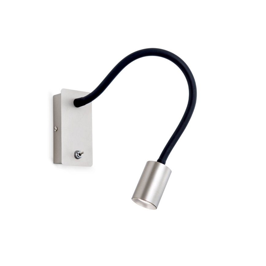 LED Fleksibilna zidna lampica KURT LED/5W/230V srebrna