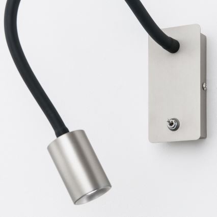 LED Fleksibilna zidna lampica KURT LED/5W/230V srebrna