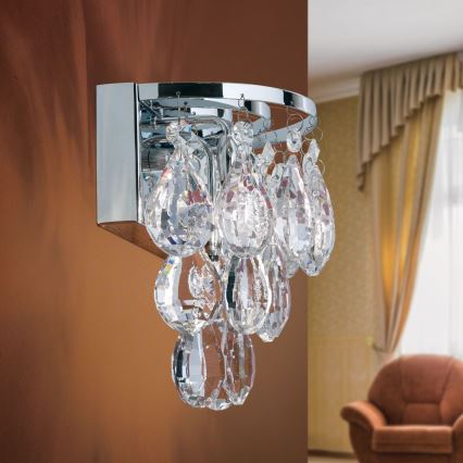 Kristalna zidna svjetiljka CELESTE 2xG9/40W/230V sjajni krom