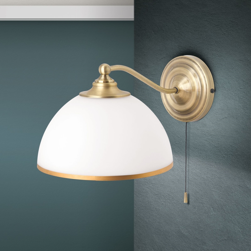 Zidna lampa OLD LAMP 1xE27/40W/230V bijela/mesing