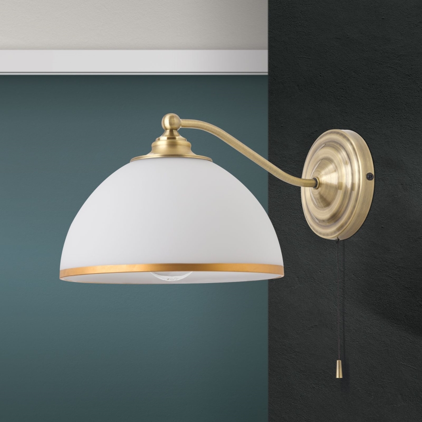 Zidna lampa OLD LAMP 1xE27/40W/230V bijela/mesing