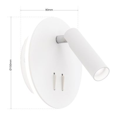 LED Zidna reflektorska svjetiljka LENNY LED/6W/230V + LED/3W bijela