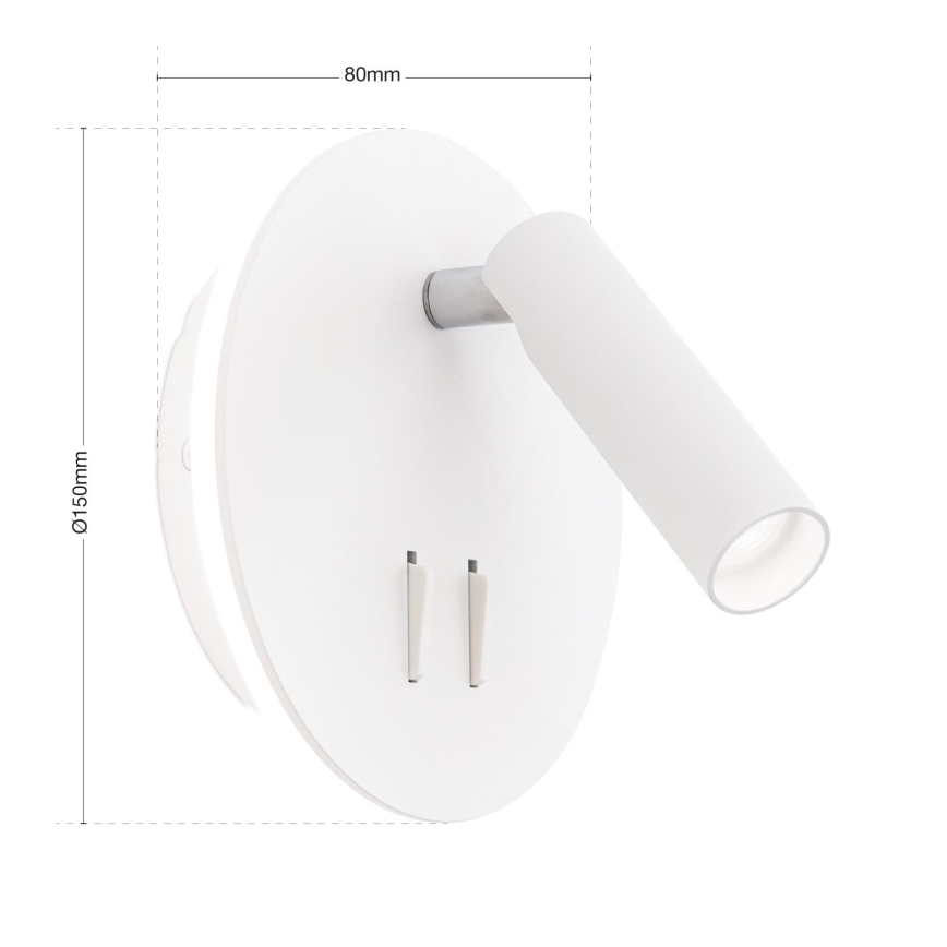 LED Zidna reflektorska svjetiljka LENNY LED/6W/230V + LED/3W bijela