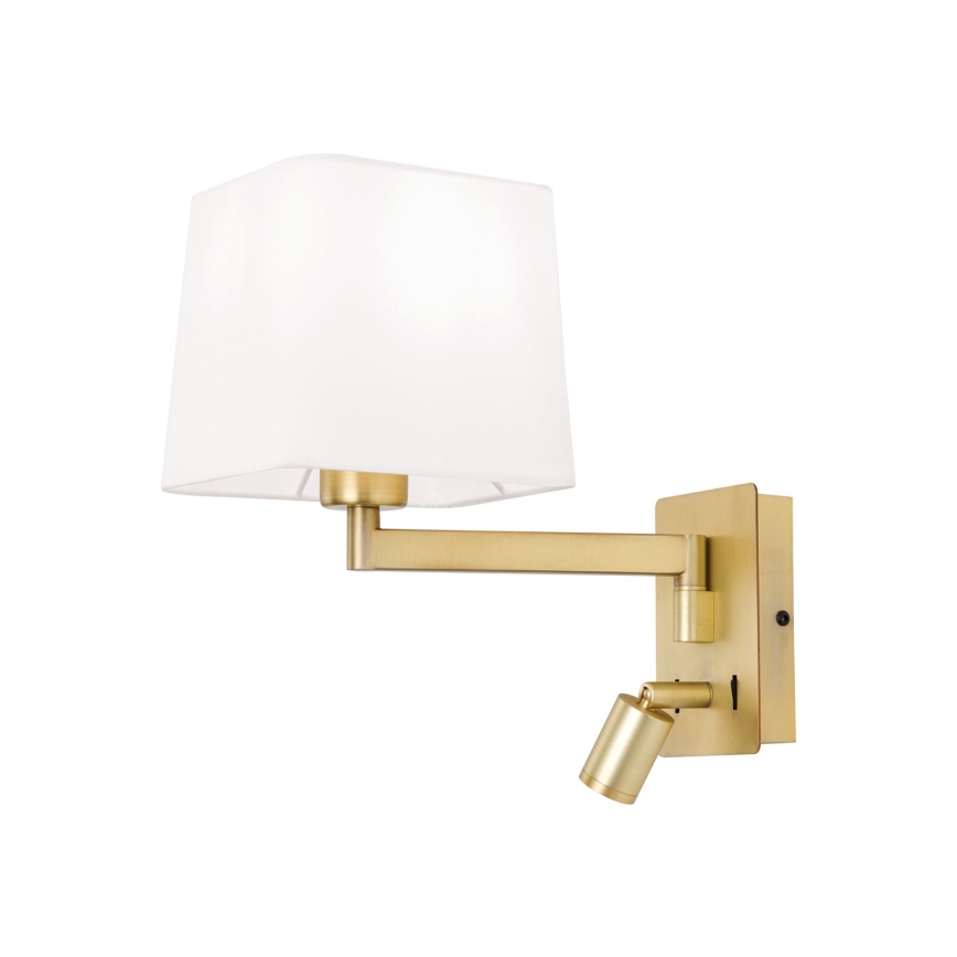 LED Zidna lampa CARLTON 1xE27/40W/230V + LED/3W bijela/zlatna
